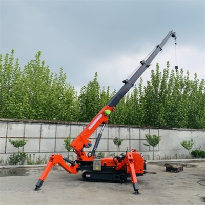 مینی الکتریک دیزل اسپایدر تجهیزات بالابر Crawler Spider Crane Fly Jib 3T 8T