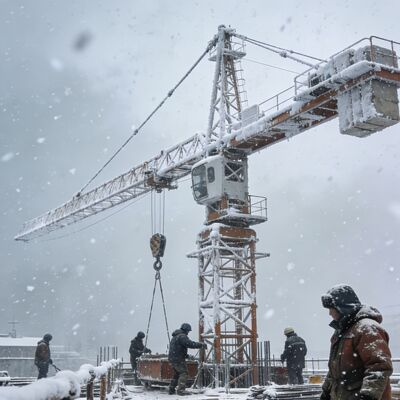 جرثقیل برجی سفارشی با قابلیت چرخش 0-0.64 دور در دقیقه و بالابری 80-40 متر در دقیقه، مهندسی شده برای عملیات بار سنگین